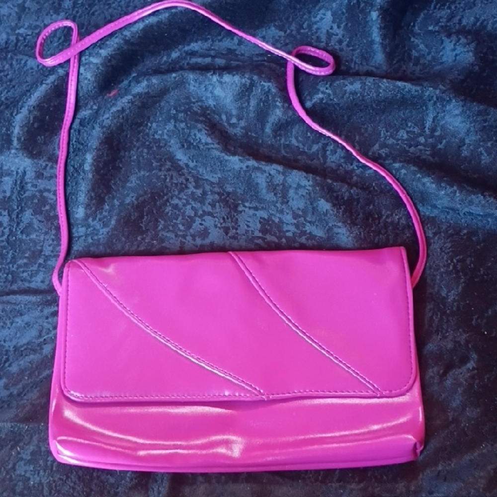 Vintage 80s Magenta Women’s Crossbody Clutch Bag